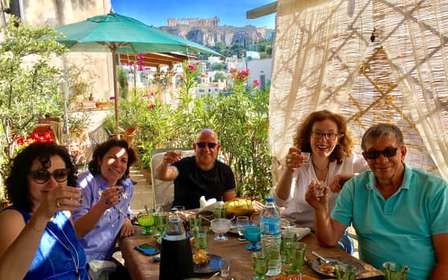 Atenas: jantar de 7 pratos e harmonização de vinhos com vista para a Acrópole