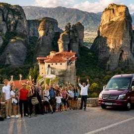 Atenas: Meteora DayTrip em Inglês/Espanhol & Majestic Sunset