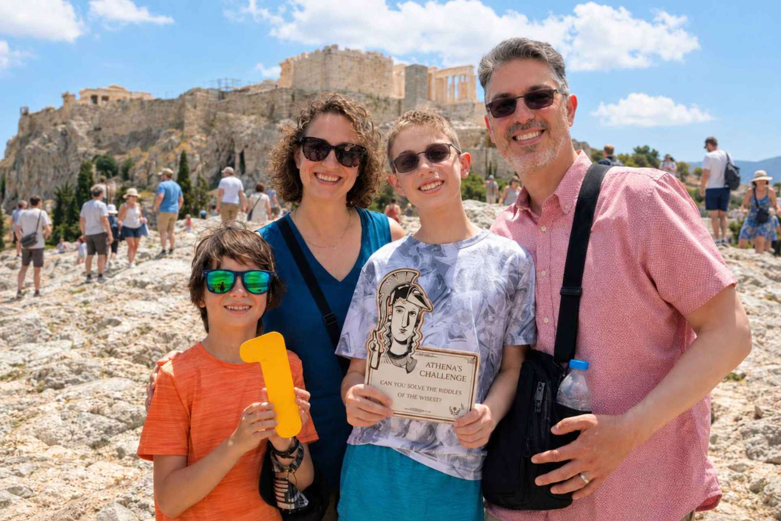 Atenas: Búsqueda del tesoro mitológico familiar con paradas para comer