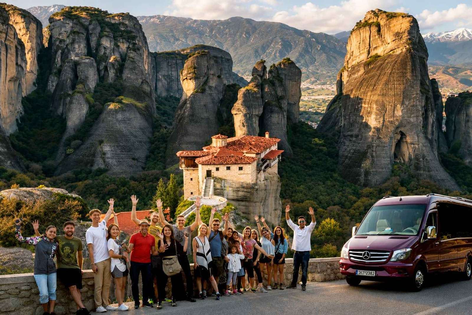 Atenas: Meteora DayTrip em Inglês/Espanhol & Majestic Sunset