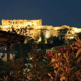 Atenas: jantar de 7 pratos e harmonização de vinhos com vista para a Acrópole