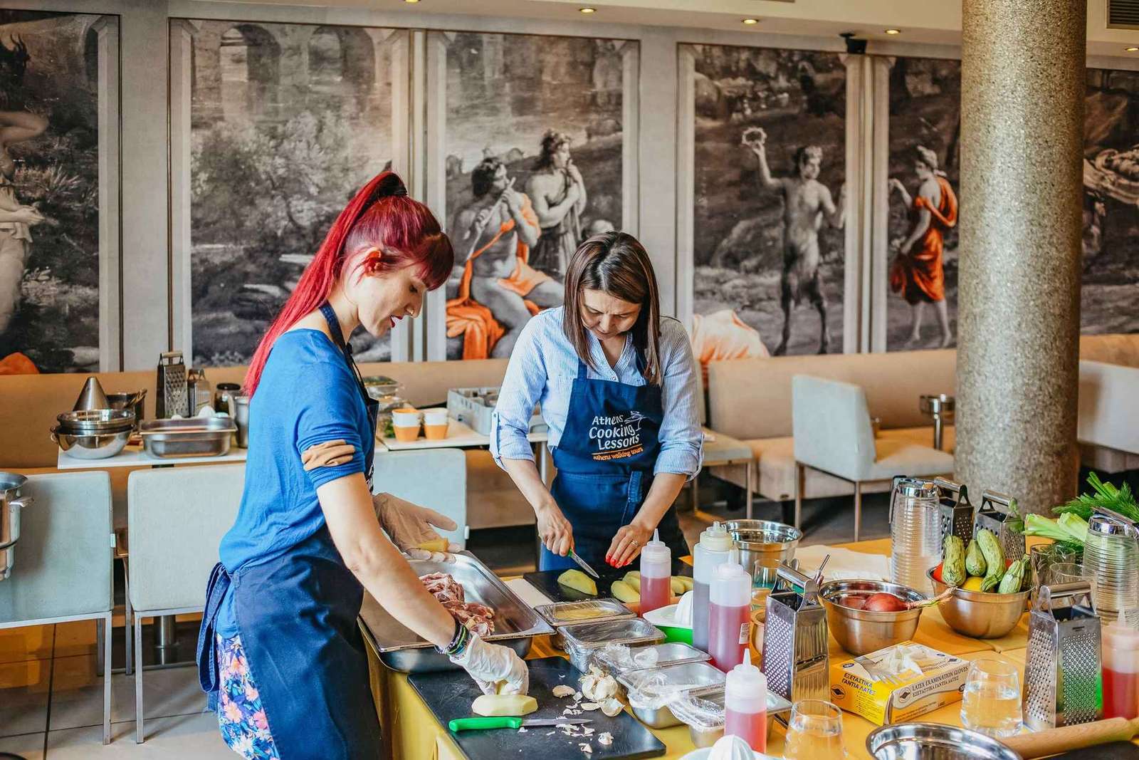 Atenas: Aula de culinária grega e jantar de 3 pratos